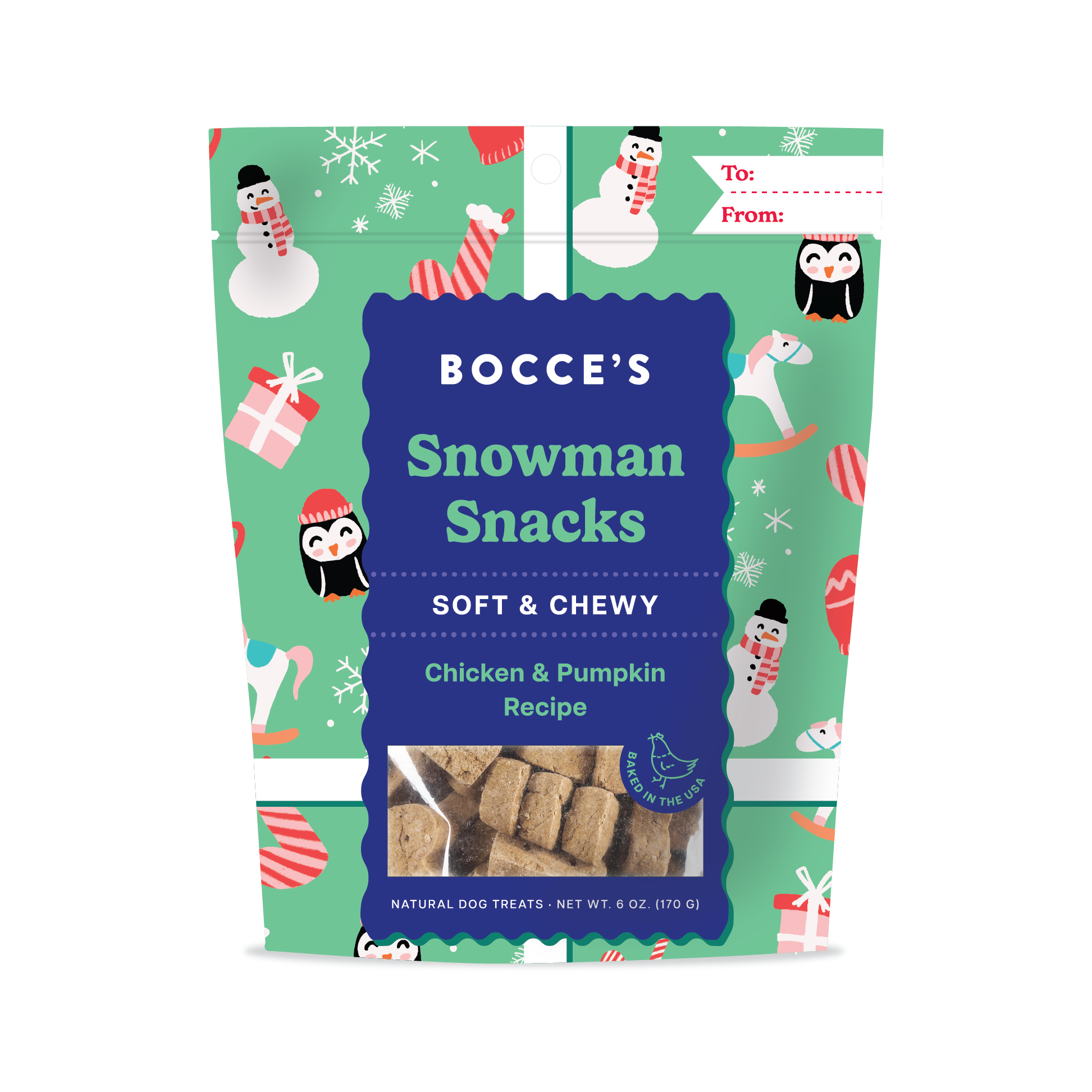 Bocce's Bakery - Snowman Snacks, Soft & Chewy
