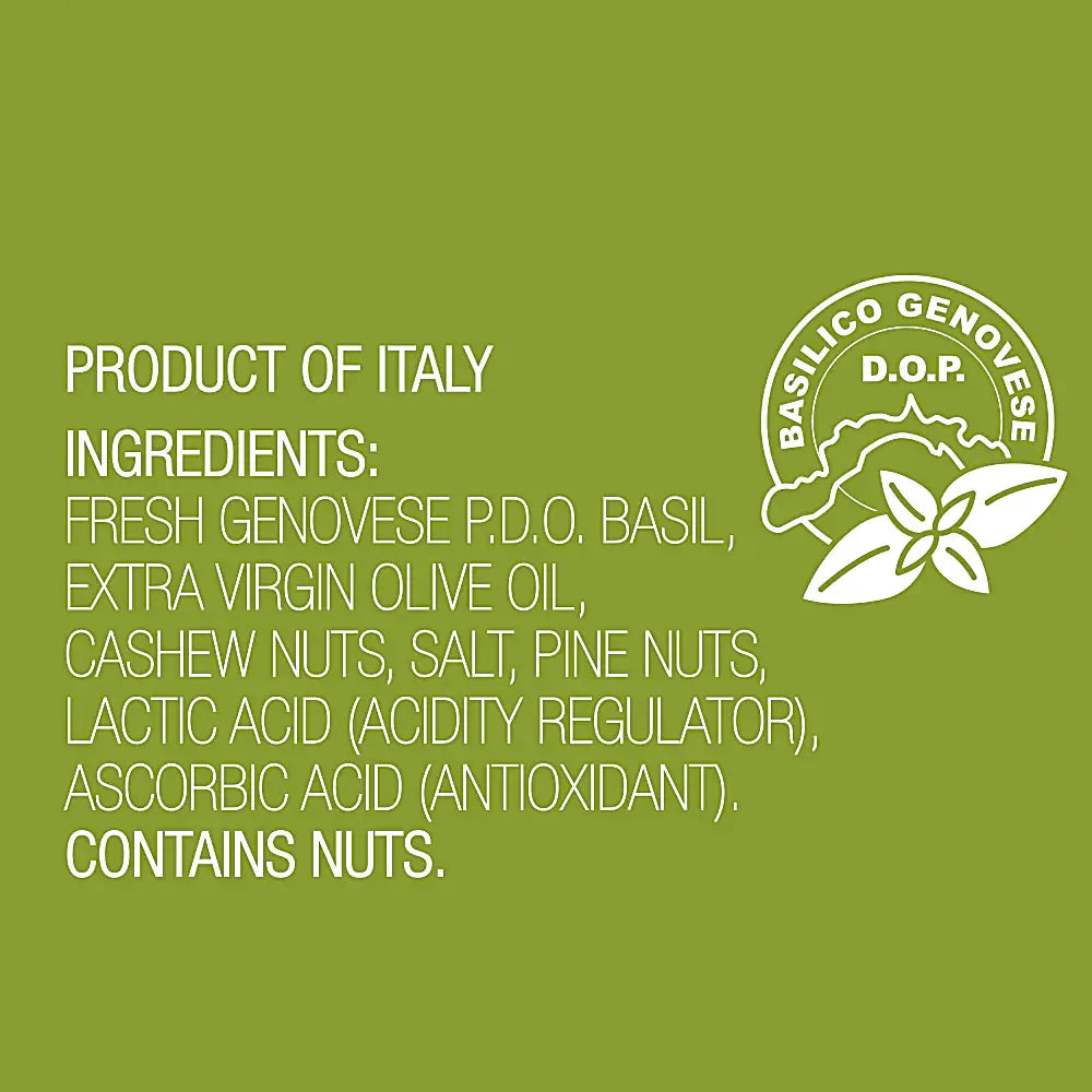 Fine Italian Food - Co. Sanremo Basil Pesto PDO, 6.7 oz.
