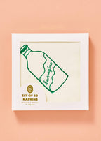 One & Only Paper - Beveragino Green and White Cocktail Paper Beverage Napkins -