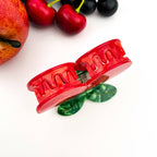 TheDivaSoap - Double Cherry Acetate Hair Claw, Fruit-Inspired Hair Clip
