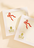 One & Only Paper - Classic Red Bow Cocktail Paper Beverage Napkins - Set of 20