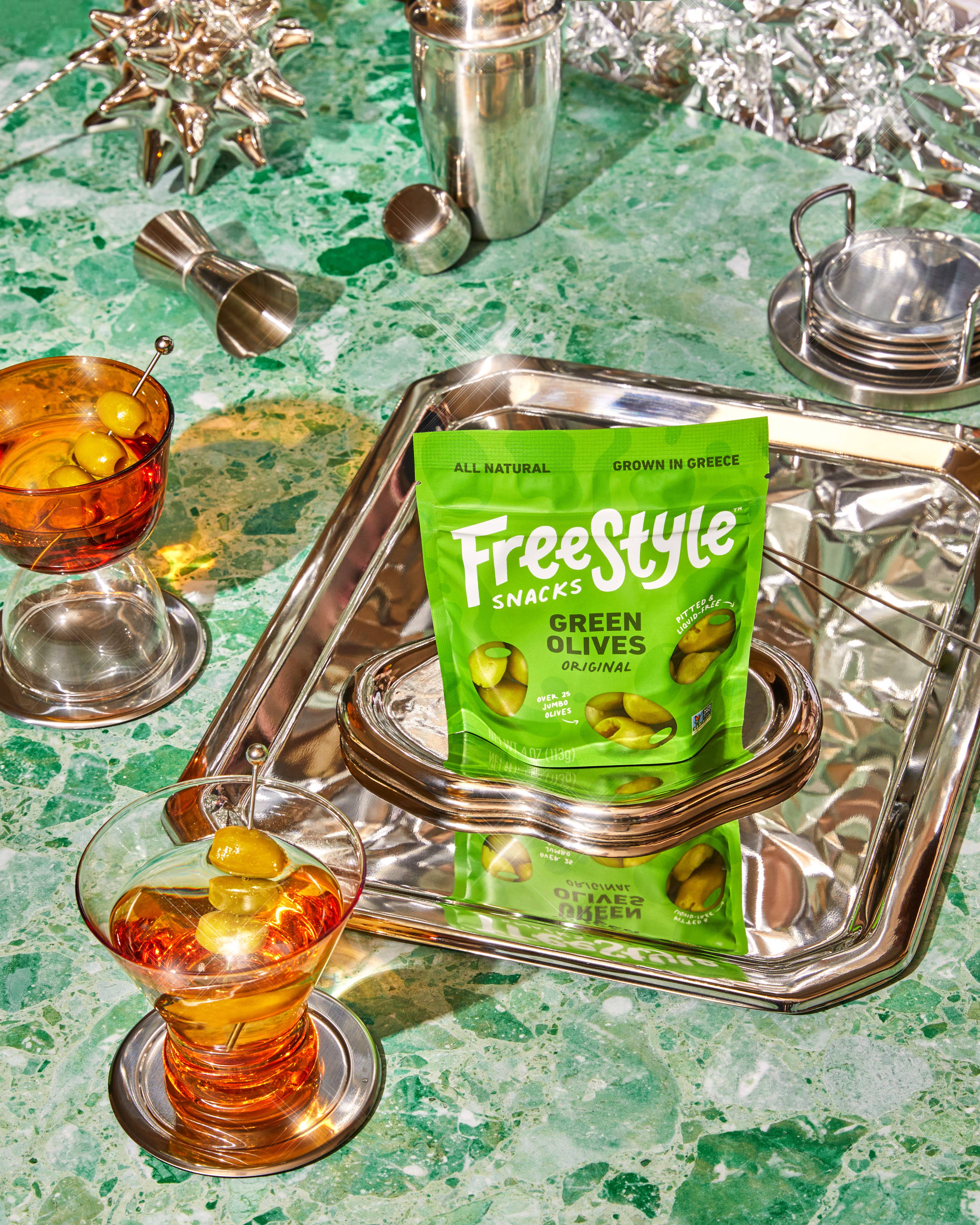 Green Olives Original 4oz - Freestyle Snacks