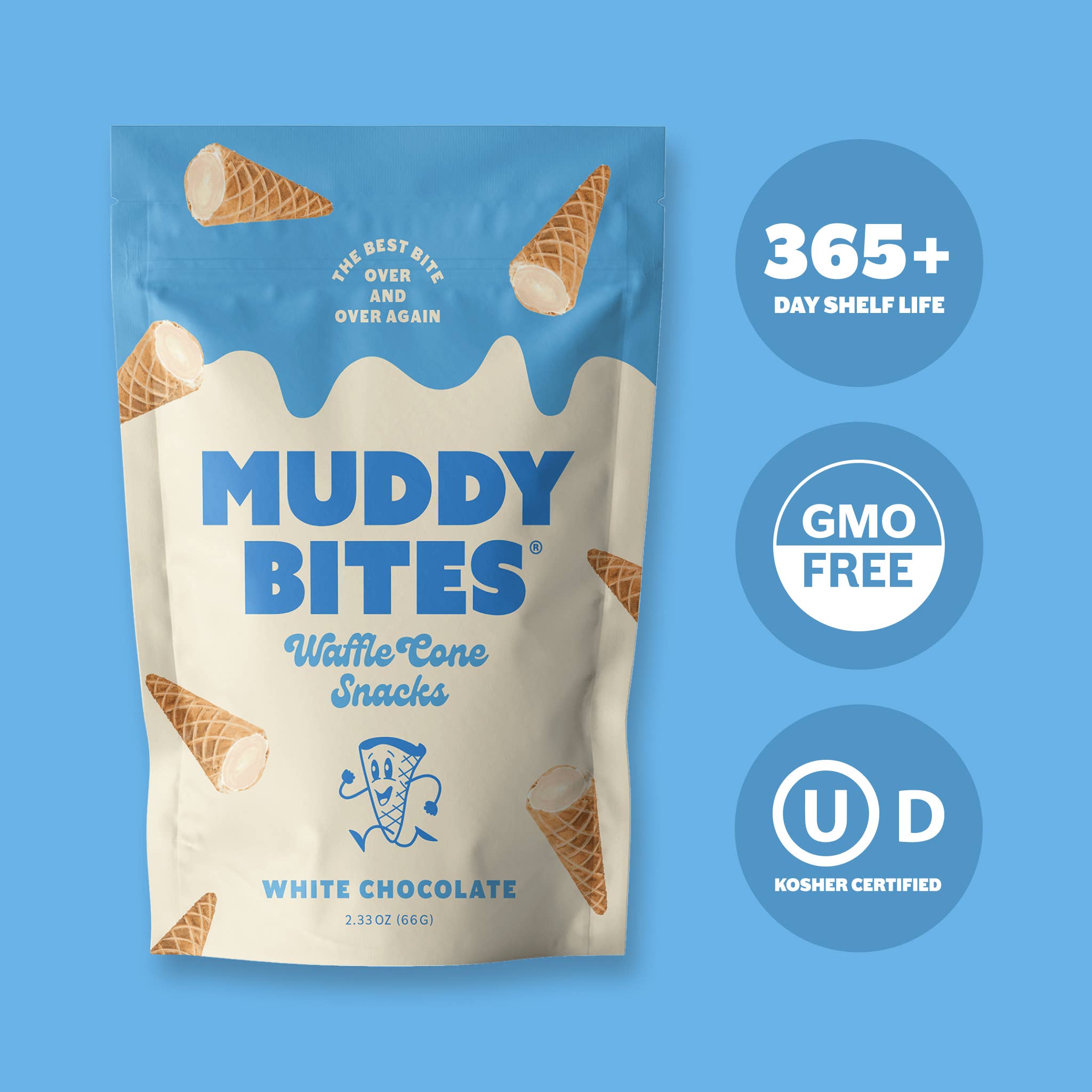 Muddy Bites - White Chocolate Waffle Cones Snacks