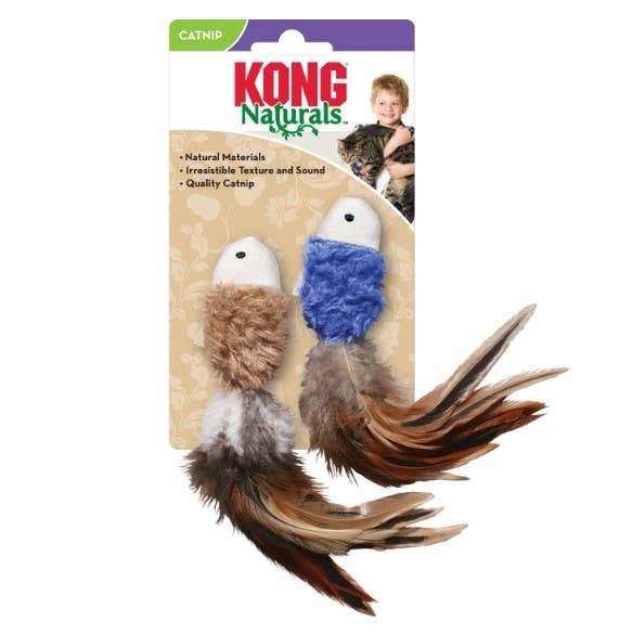 Pet Palette Distribution - KONG® Naturals® Crinkle Fish Cat Toy 2pk Assorted