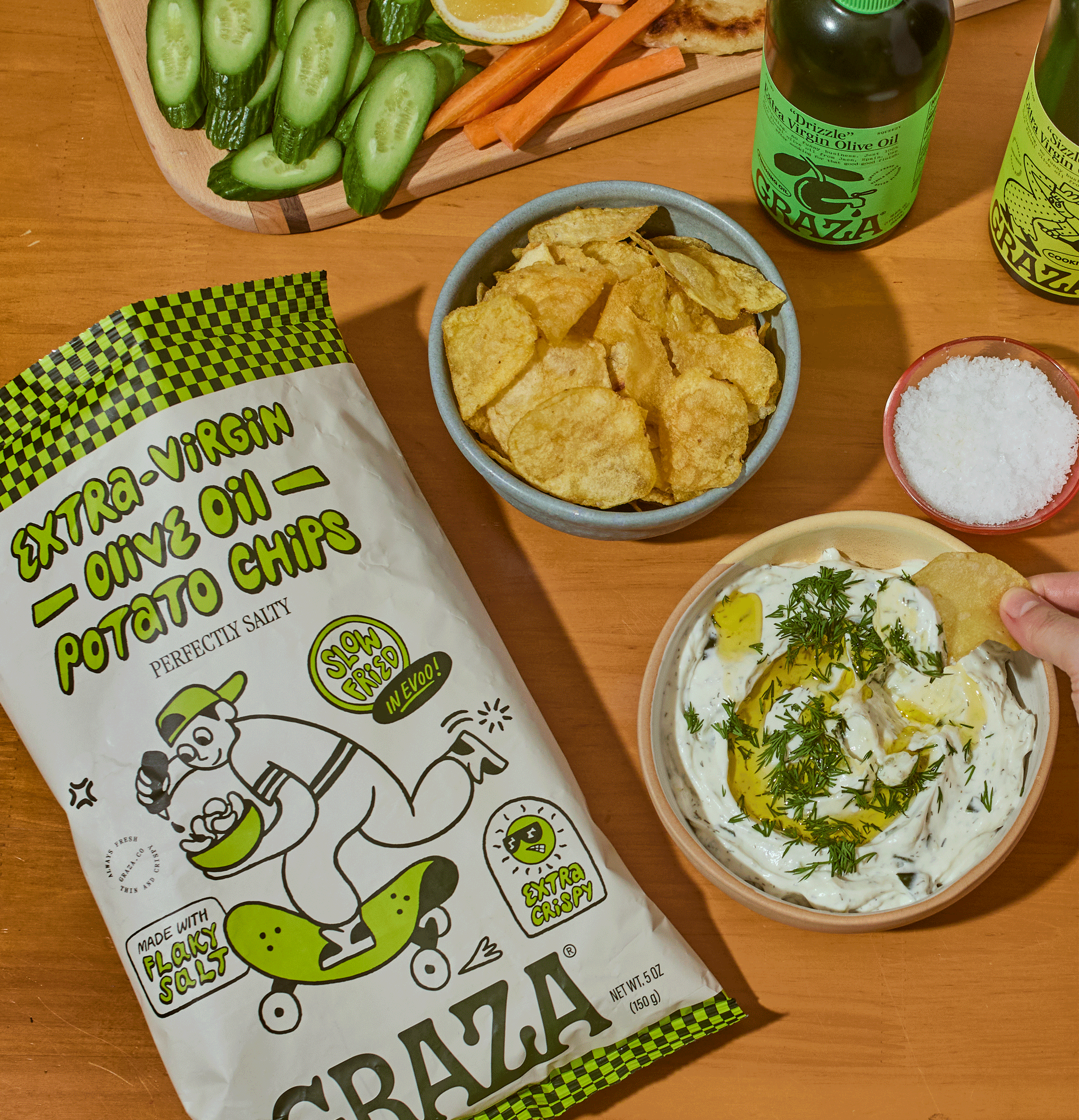 Graza's Perfectly Salty Chips Fried in EVOO