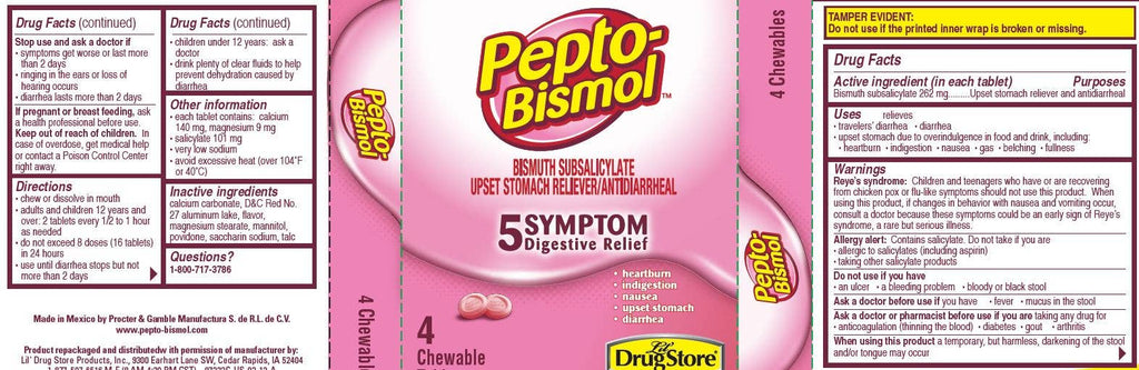 Shop The King - Pepto Bismol Drug Pepto Bismol 4pill 6 Per Box