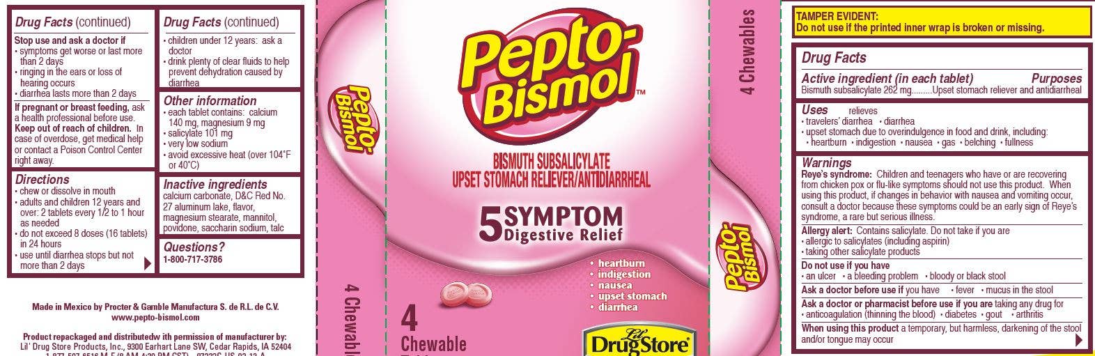 Shop The King - Pepto Bismol Drug Pepto Bismol 4pill 6 Per Box