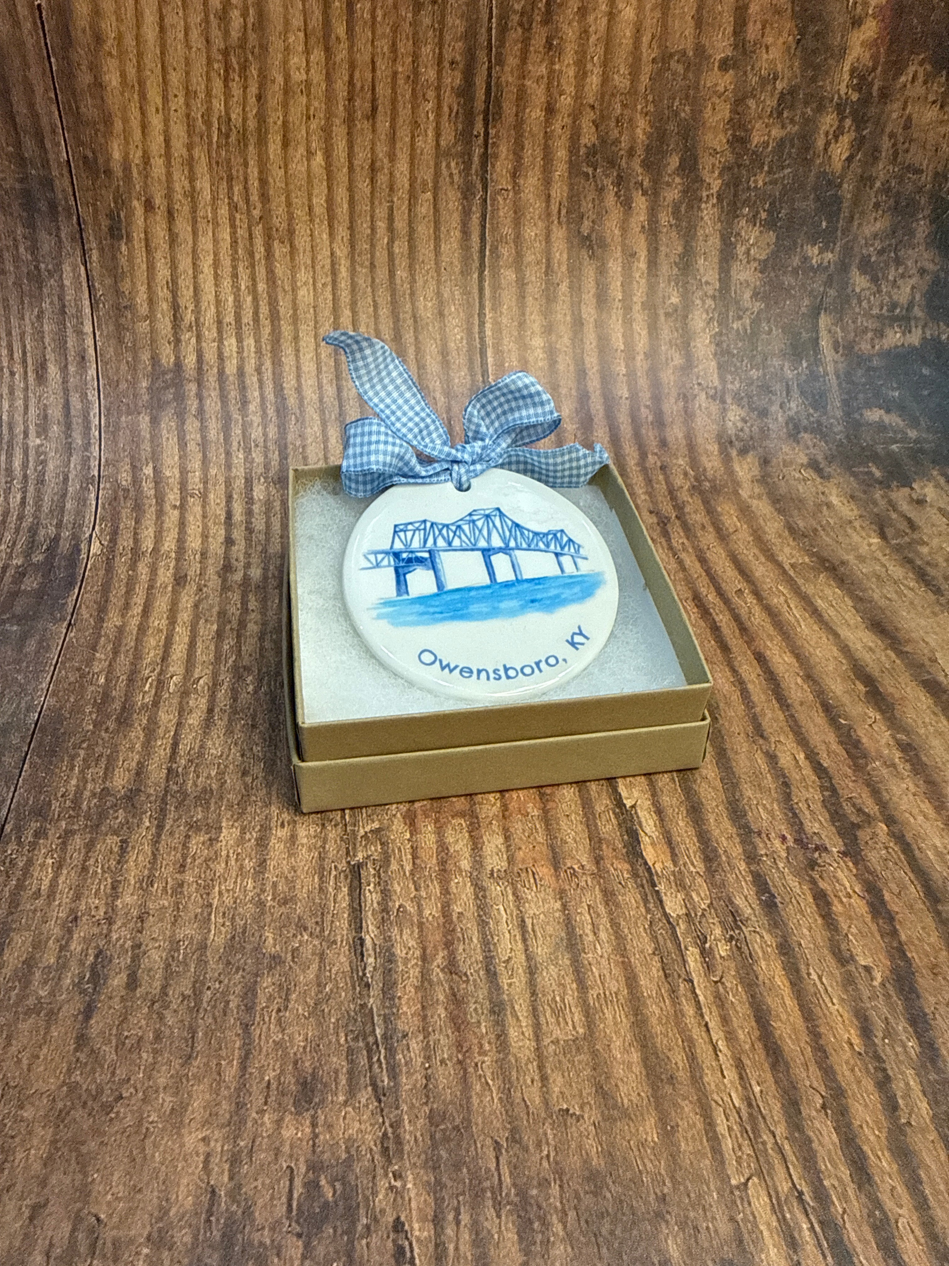 Blue Bridge Ceramic Ornament