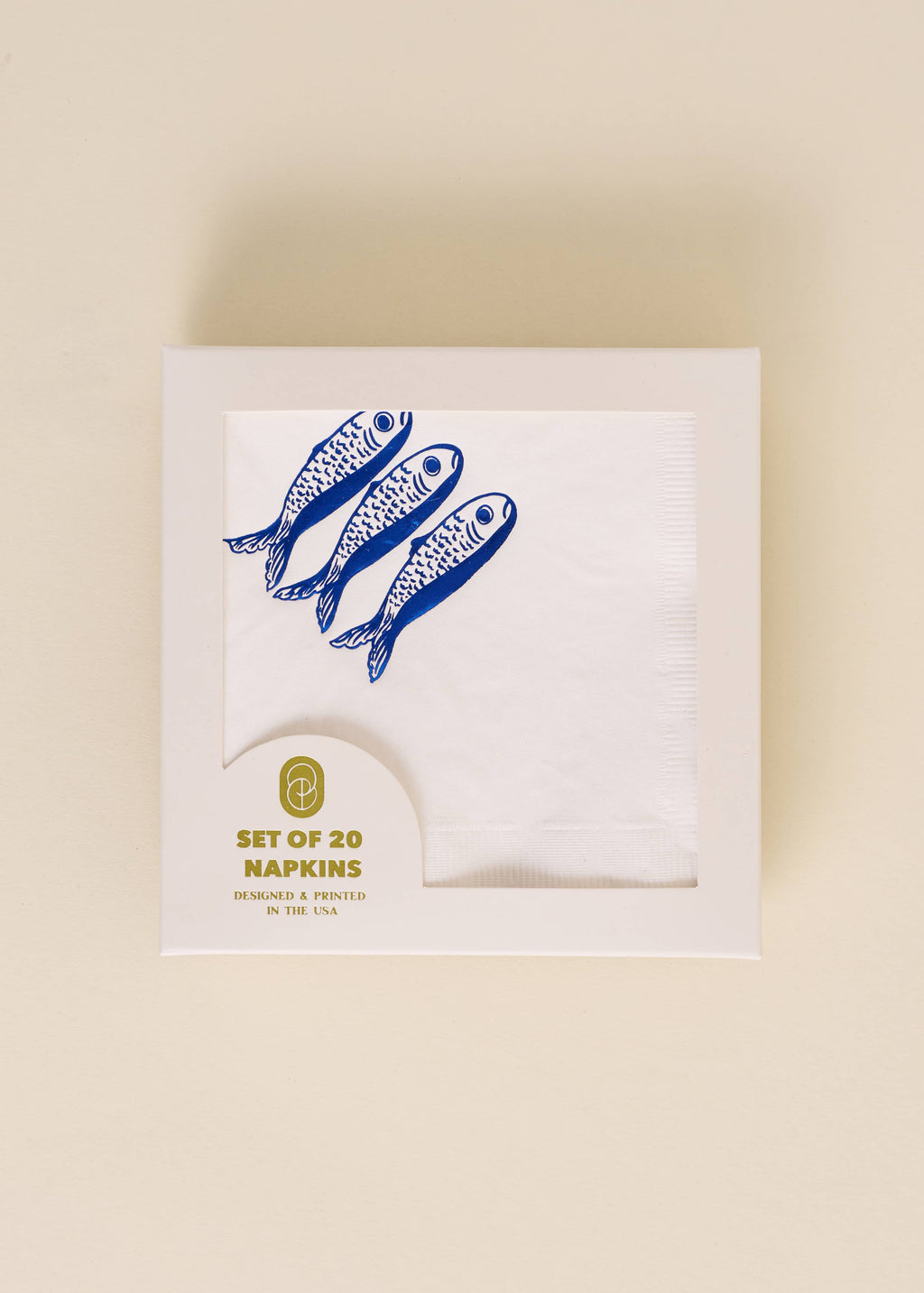 One & Only Paper - Sardines Cocktail Paper Beverage Napkin - Set of 20