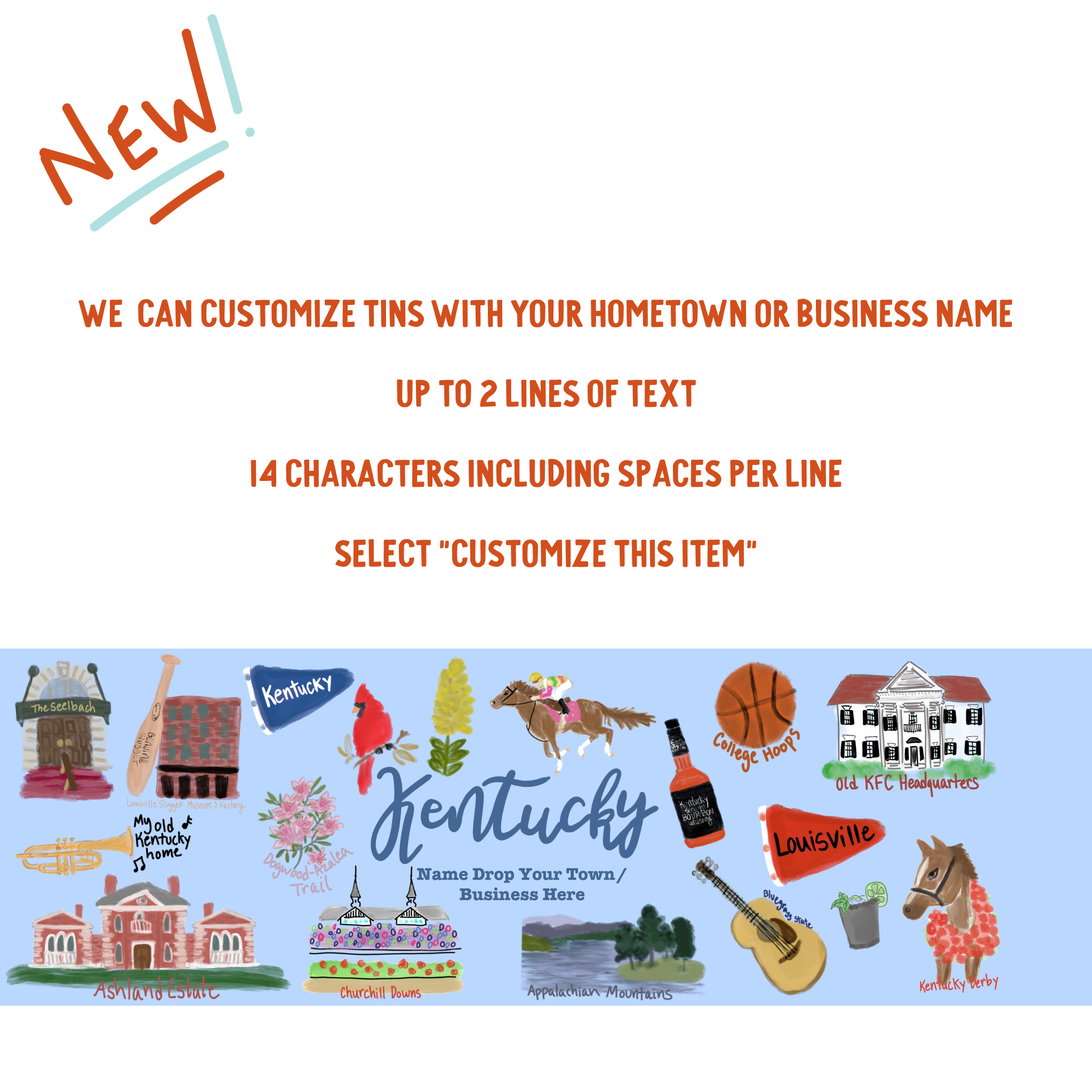 Watanut - Kentucky State Gift Tin | Gourmet Shortbread Cookies or Nuts