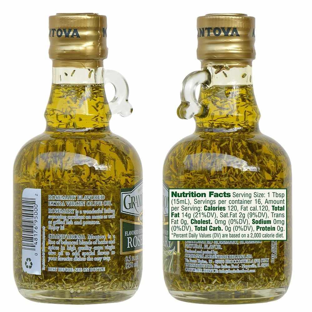 Fine Italian Food - Mantova Grand'Aroma Rosemary Extra Virgin Olive Oil, 8.5 oz.