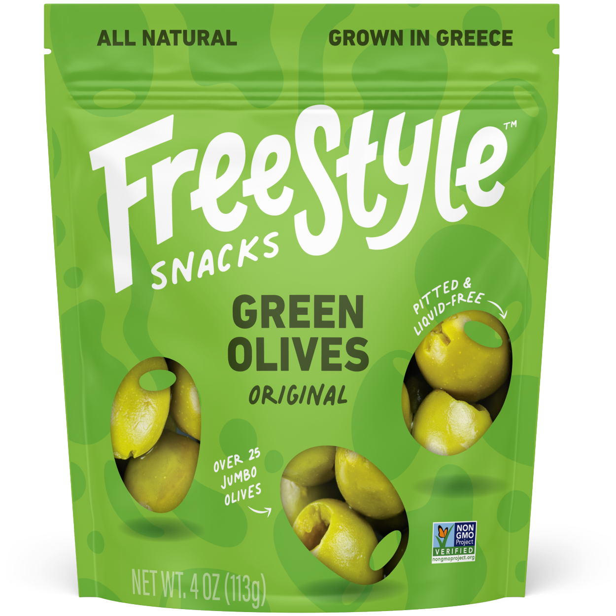 Green Olives Original 4oz - Freestyle Snacks
