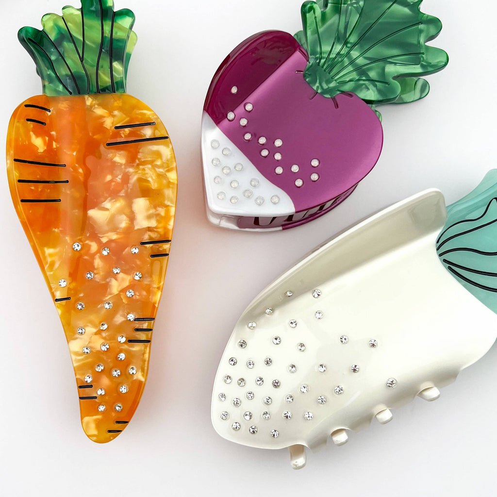 TheDivaSoap - Acetate Radish Hair Claw Clip, Veggie-Inspired Clips