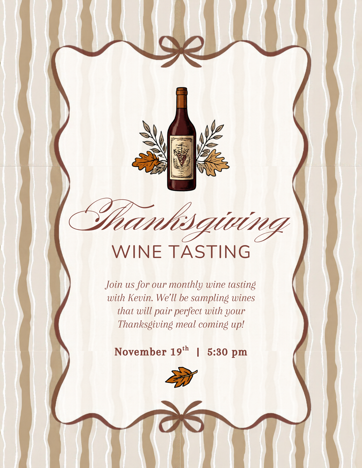 Thanksgiving Wine Tasting