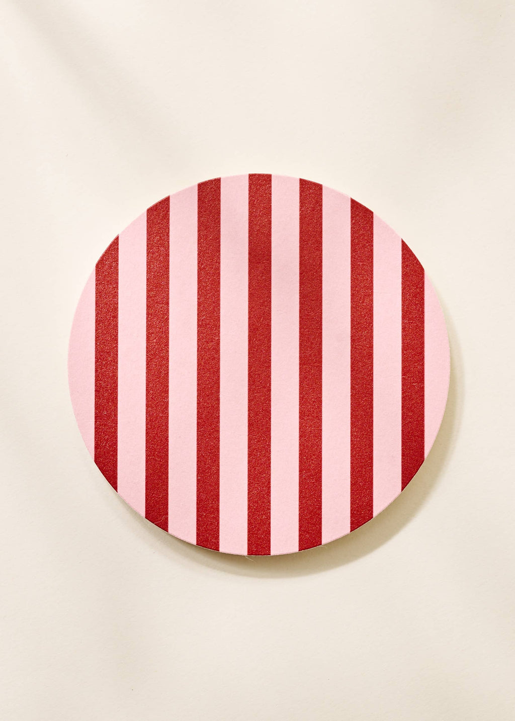One & Only Paper - Pink and Maroon Striped Coaster - Set of 4