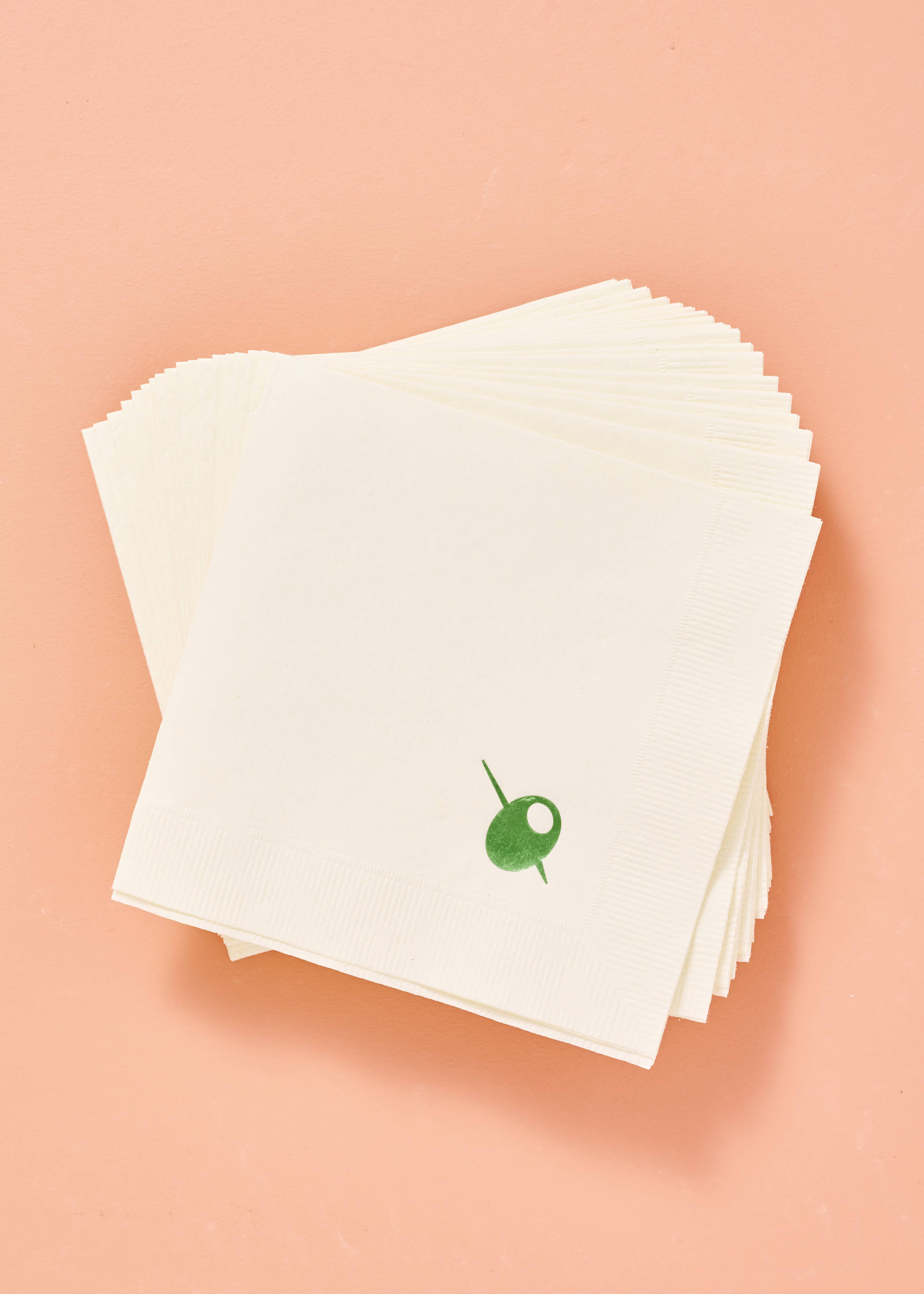 One & Only Paper - Olive Cocktail Napkins - Set of 20
