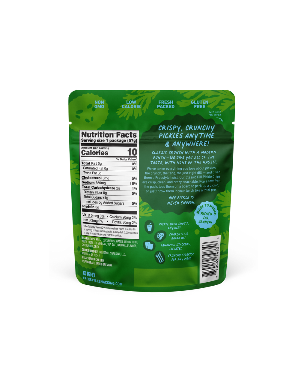 Classic Dill Pickle Chips 3.5oz - Freestyle Snacks