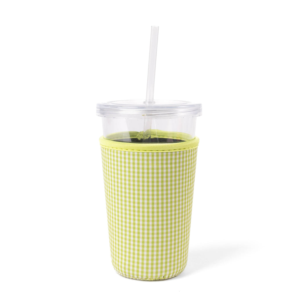Elyse Breanne Design - Green Gingham Drink Sleeve, Iced Coffee Sleeve