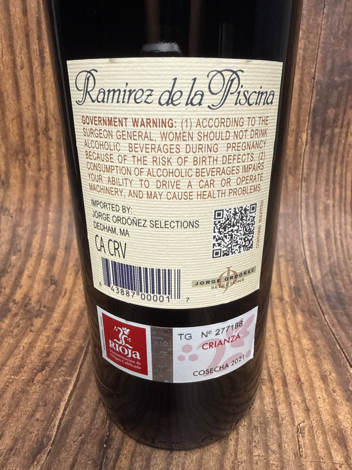 Bodegas Ramirez De La Piscina, Rioja Crianza (2021)