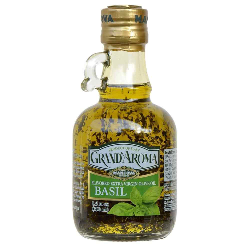 Fine Italian Food - Mantova Grand'Aroma Basil Extra Virgin Olive Oil, 8.5 oz.