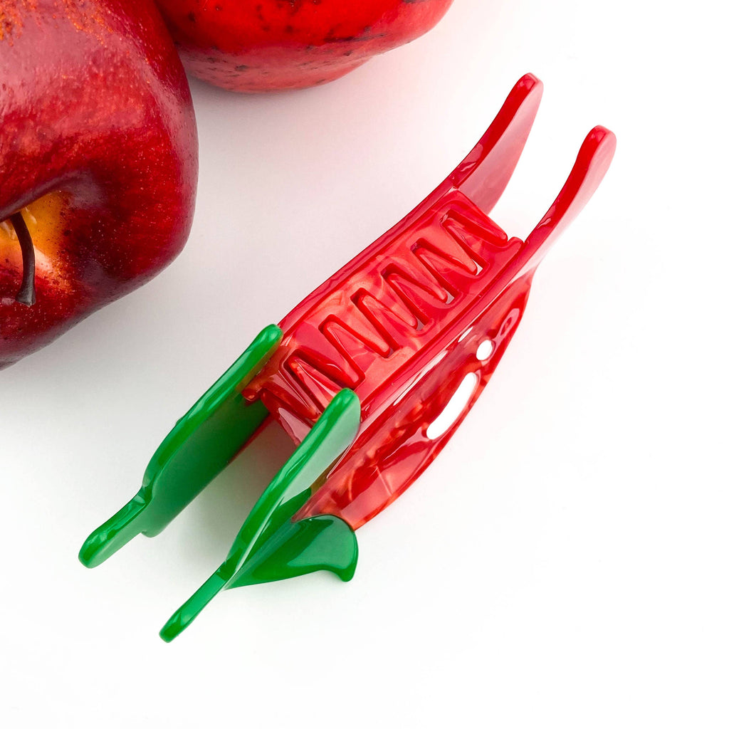 TheDivaSoap - Acetate Chili Hair Clip,Acetate Vegetable Duckbill Clip