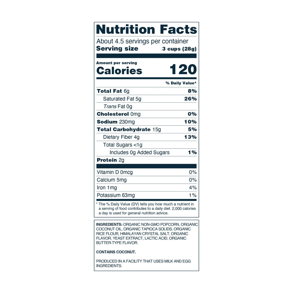 LesserEvil - Organic Popcorn, White Cheddar Flavor 4.6 oz