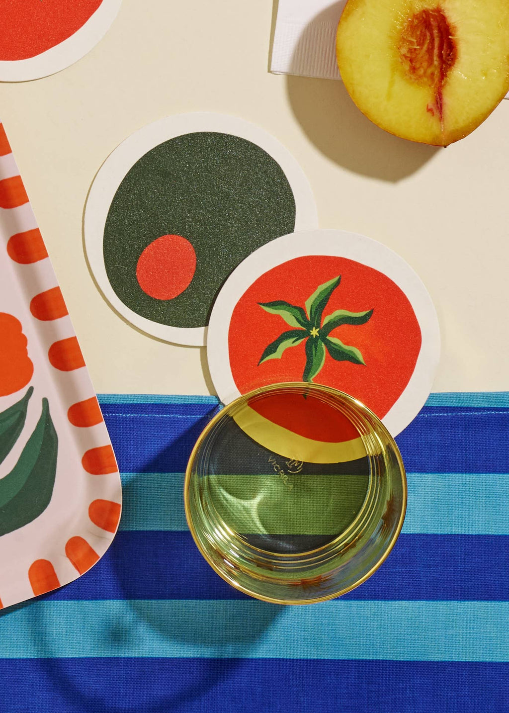 One & Only Paper - Pimento Olive Coasters | Set of Four