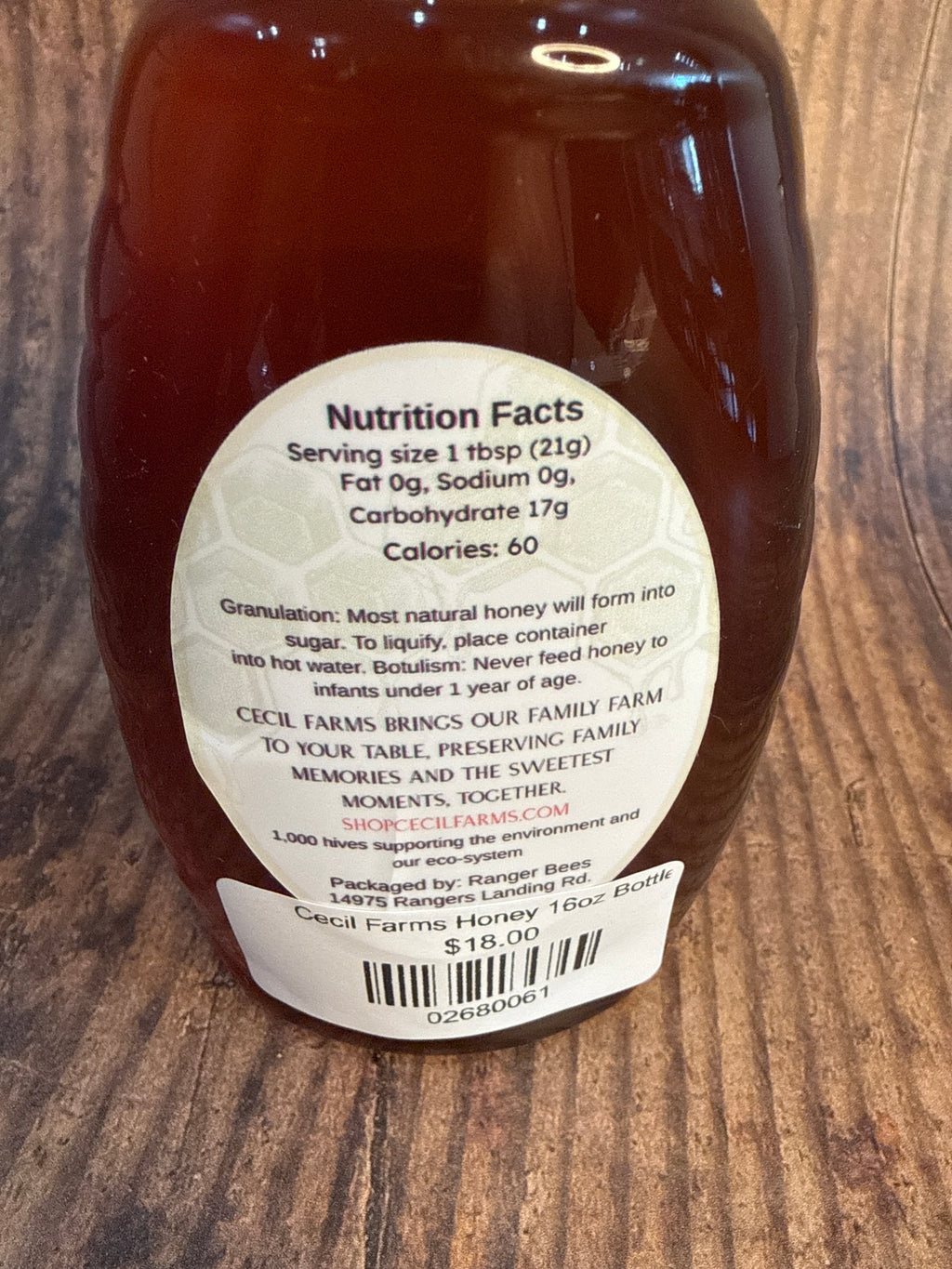 Cecil Farms Honey 16oz Bottle