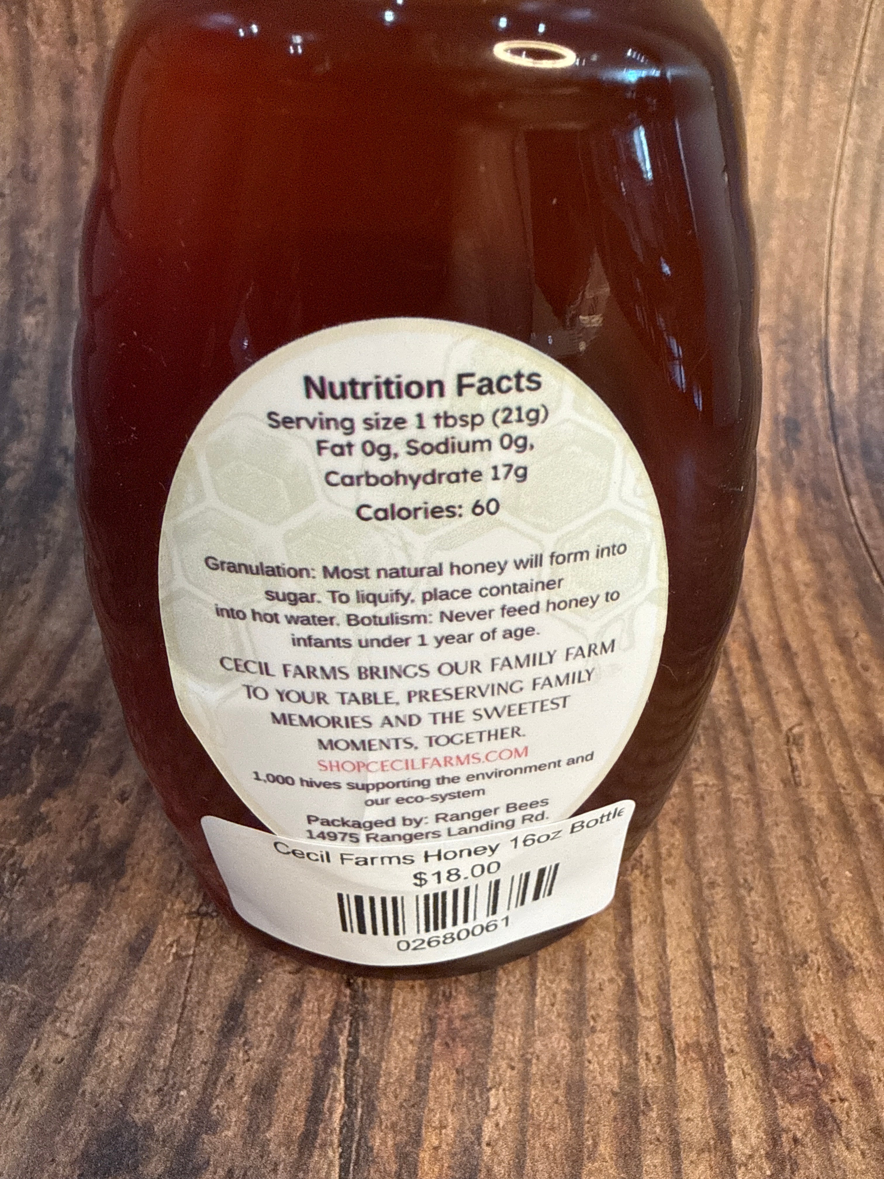 Cecil Farms Honey 16oz Bottle