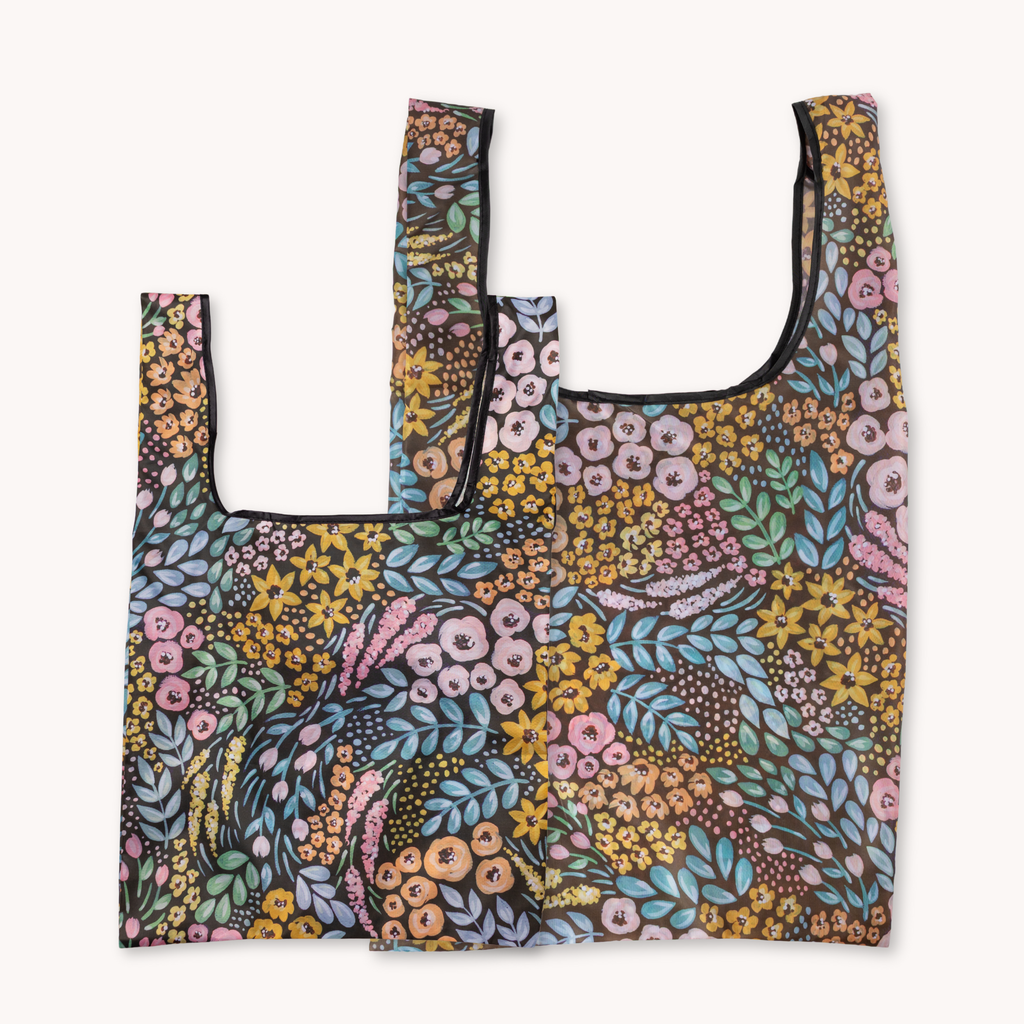 Elyse Breanne Design - Black Floral Reusable Bag