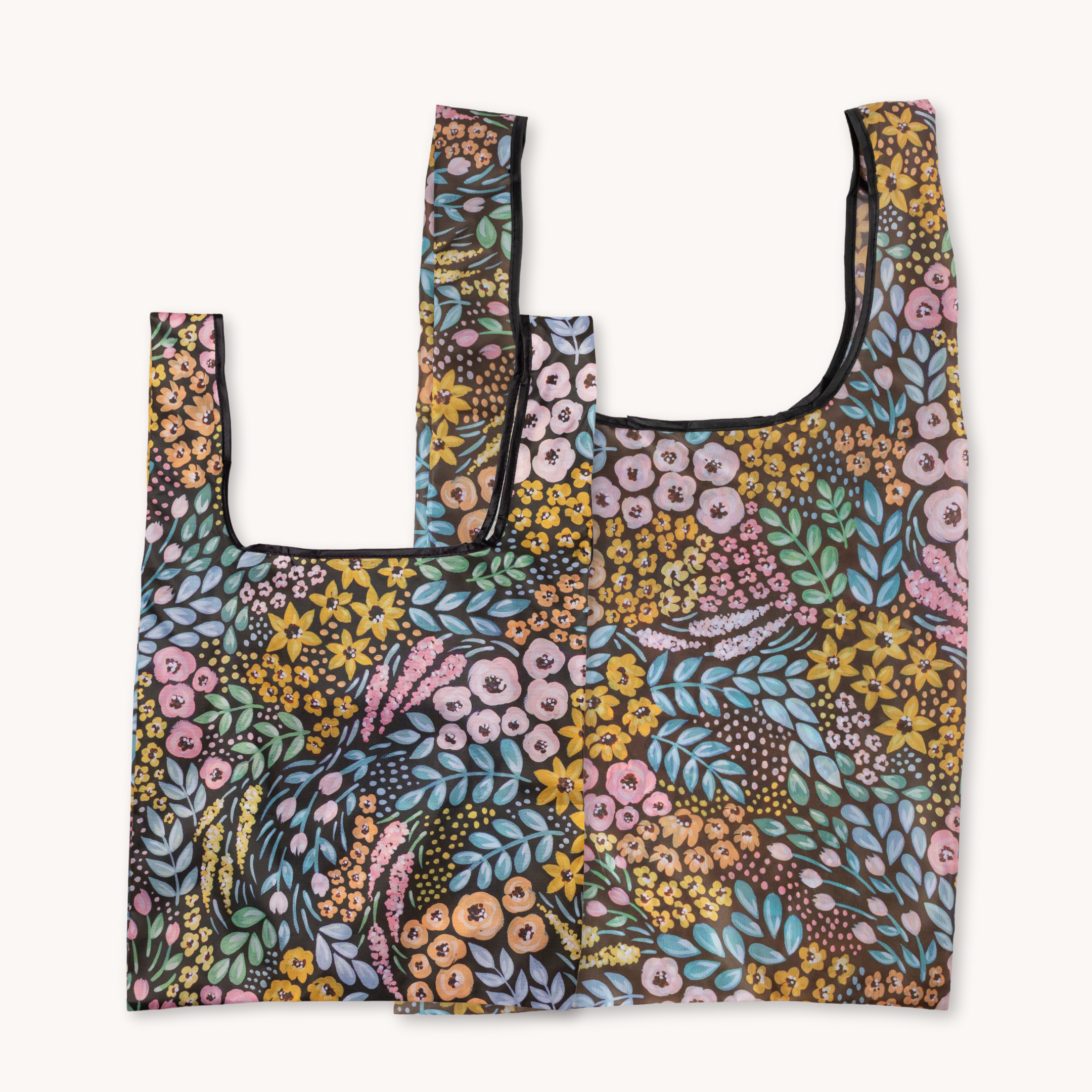 Elyse Breanne Design - Black Floral Reusable Bag