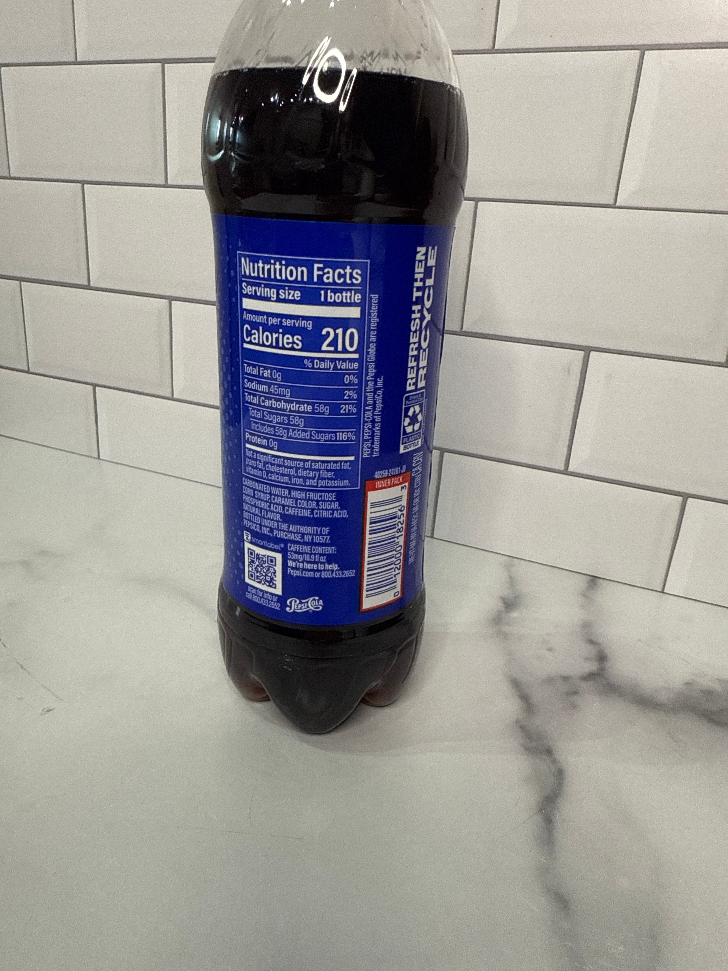 Pepsi Cola Bottle 16.9 oz