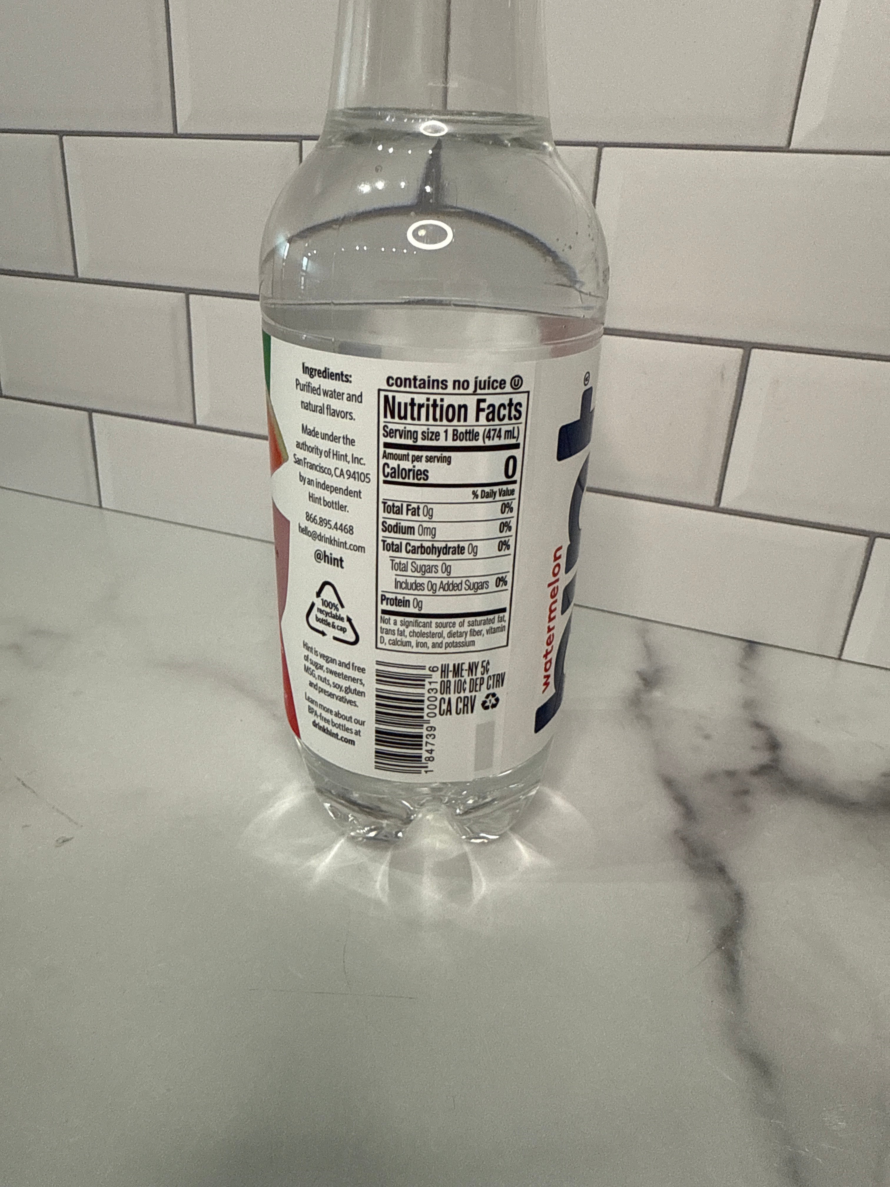 Hint Flavored Water 16 oz.