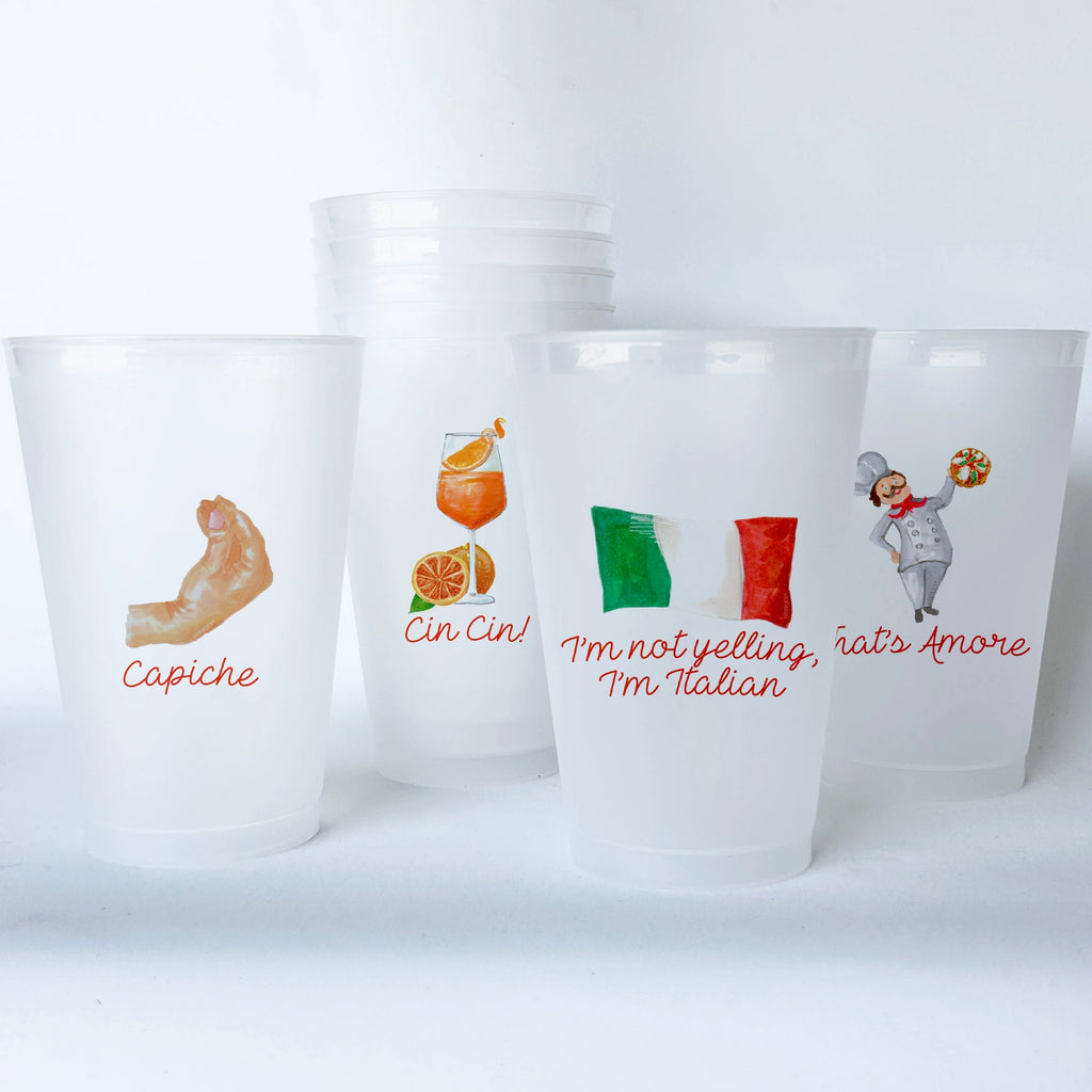 Italian Themed Frosted Cup 20 oz.