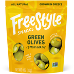 Lemon Garlic Green Olives 4oz - Freestyle Snacks