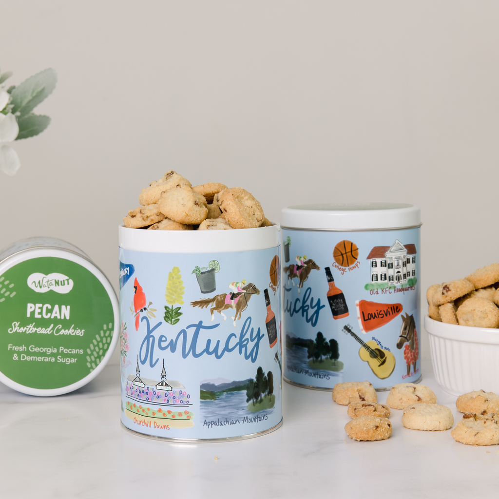 Watanut - Kentucky State Gift Tin | Gourmet Shortbread Cookies or Nuts