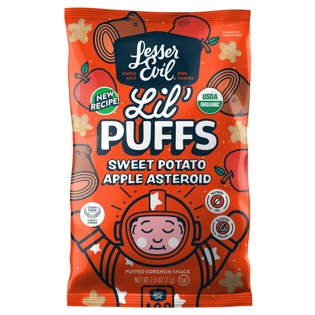 LesserEvil - Lil' Puffs, Sweet Potato Apple Asteroid, 2.5oz