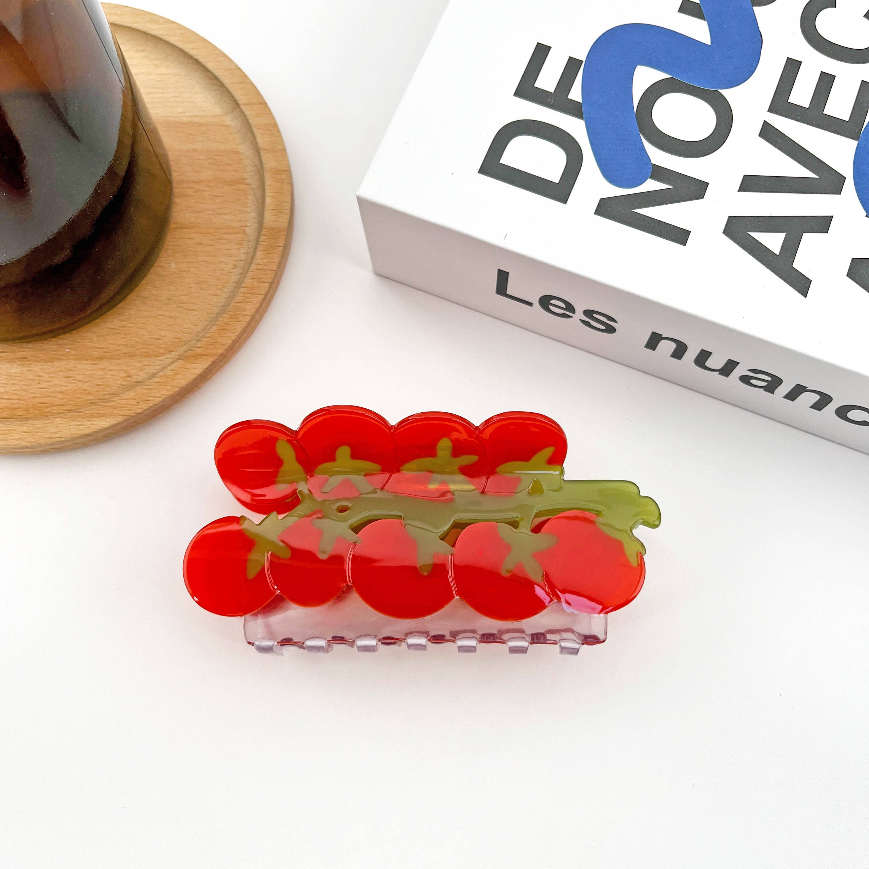 TheDivaSoap - Bunch Of Tomatoes Hair Clip, Fruit Claw Clip