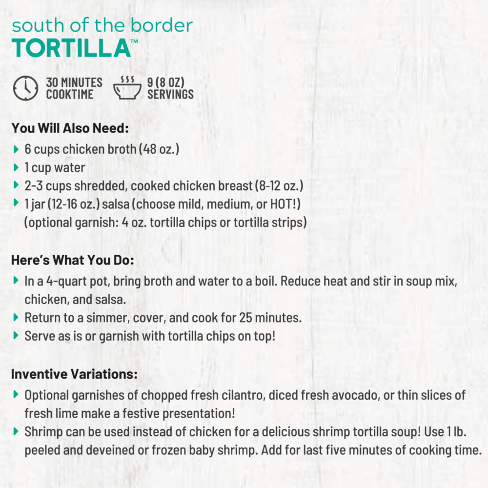 Anderson House | Frontier Soups - South of the Border Tortilla Soup Mix