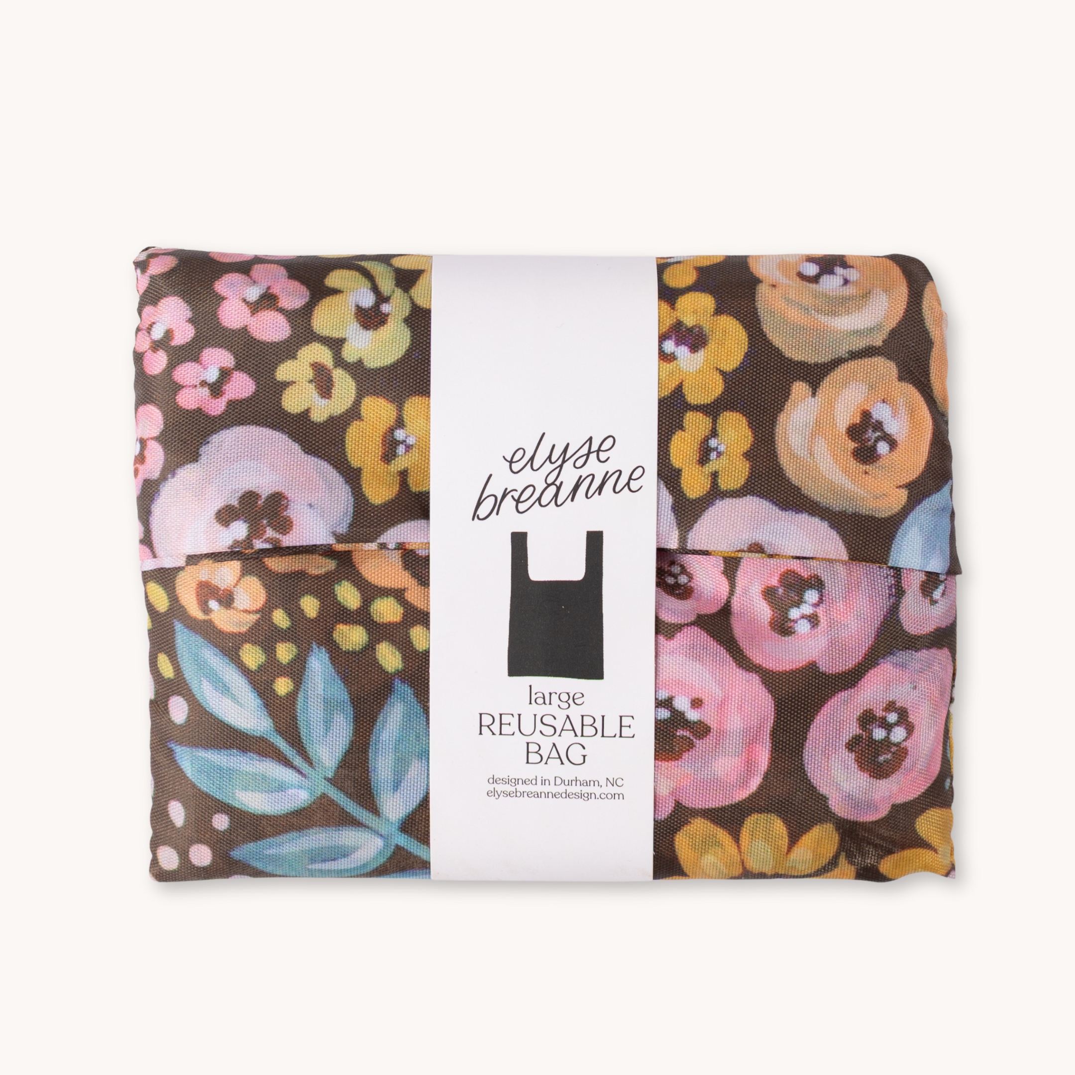 Elyse Breanne Design - Black Floral Reusable Bag