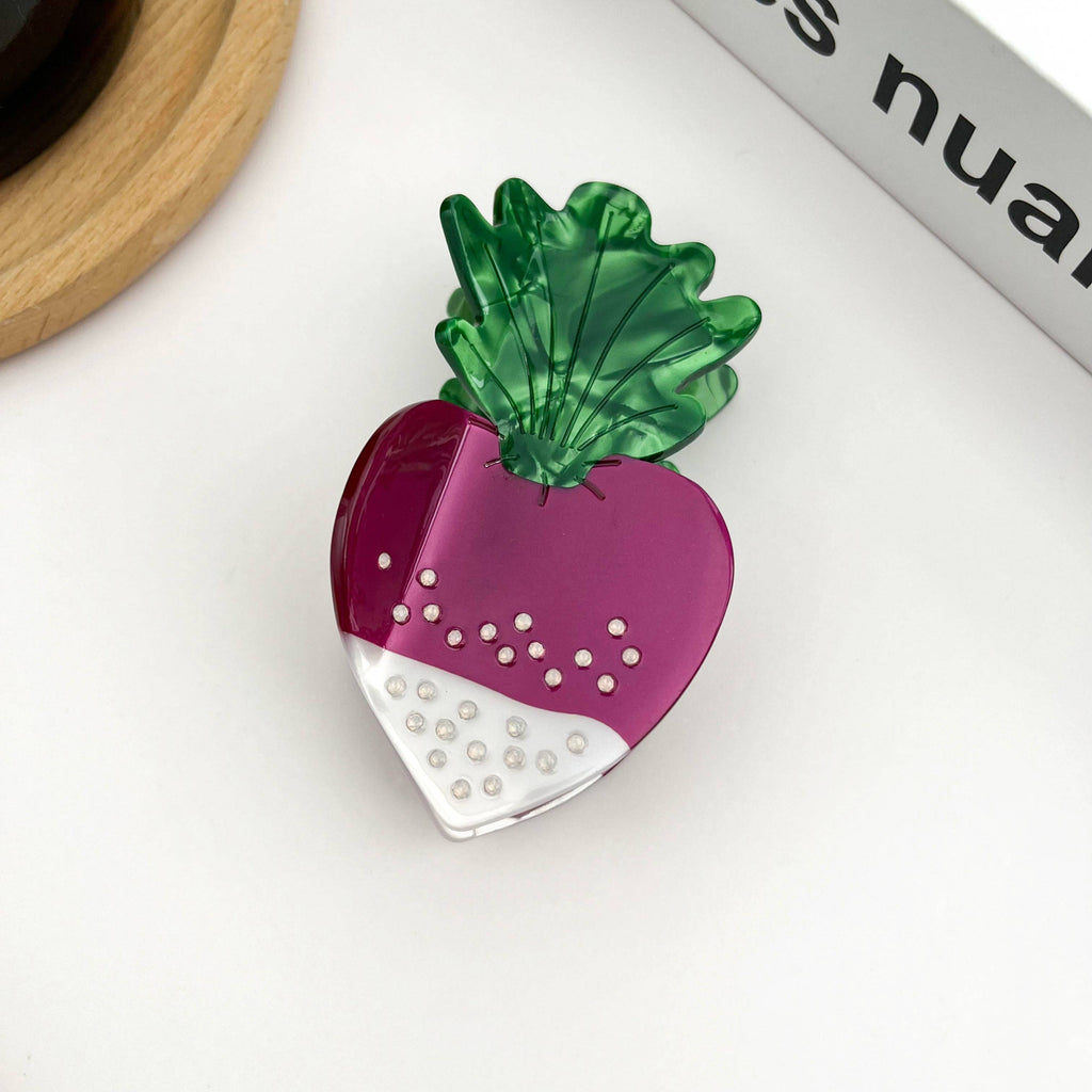 TheDivaSoap - Acetate Radish Hair Claw Clip, Veggie-Inspired Clips