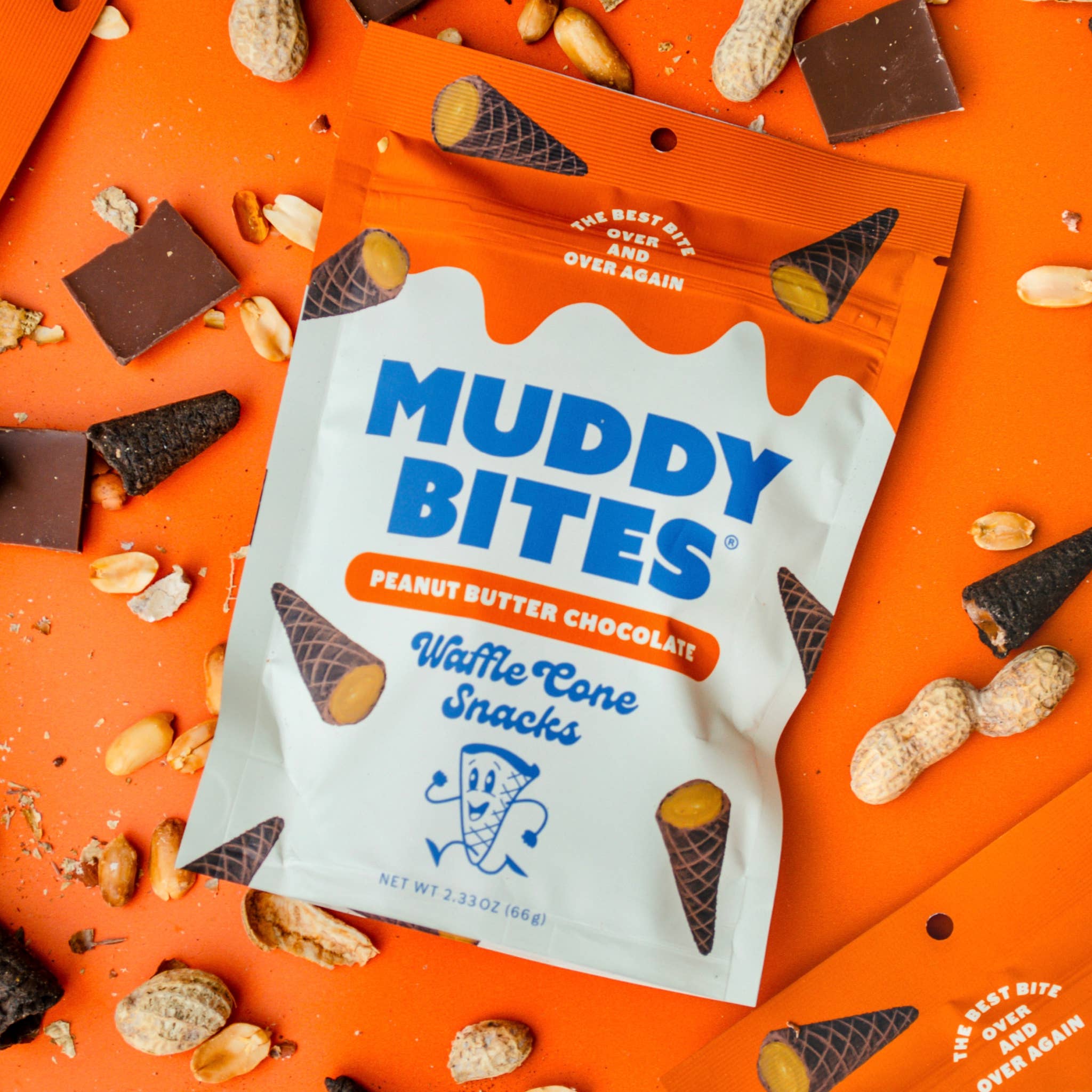 Muddy Bites - Peanut Butter Chocolate Waffle Cone Snacks
