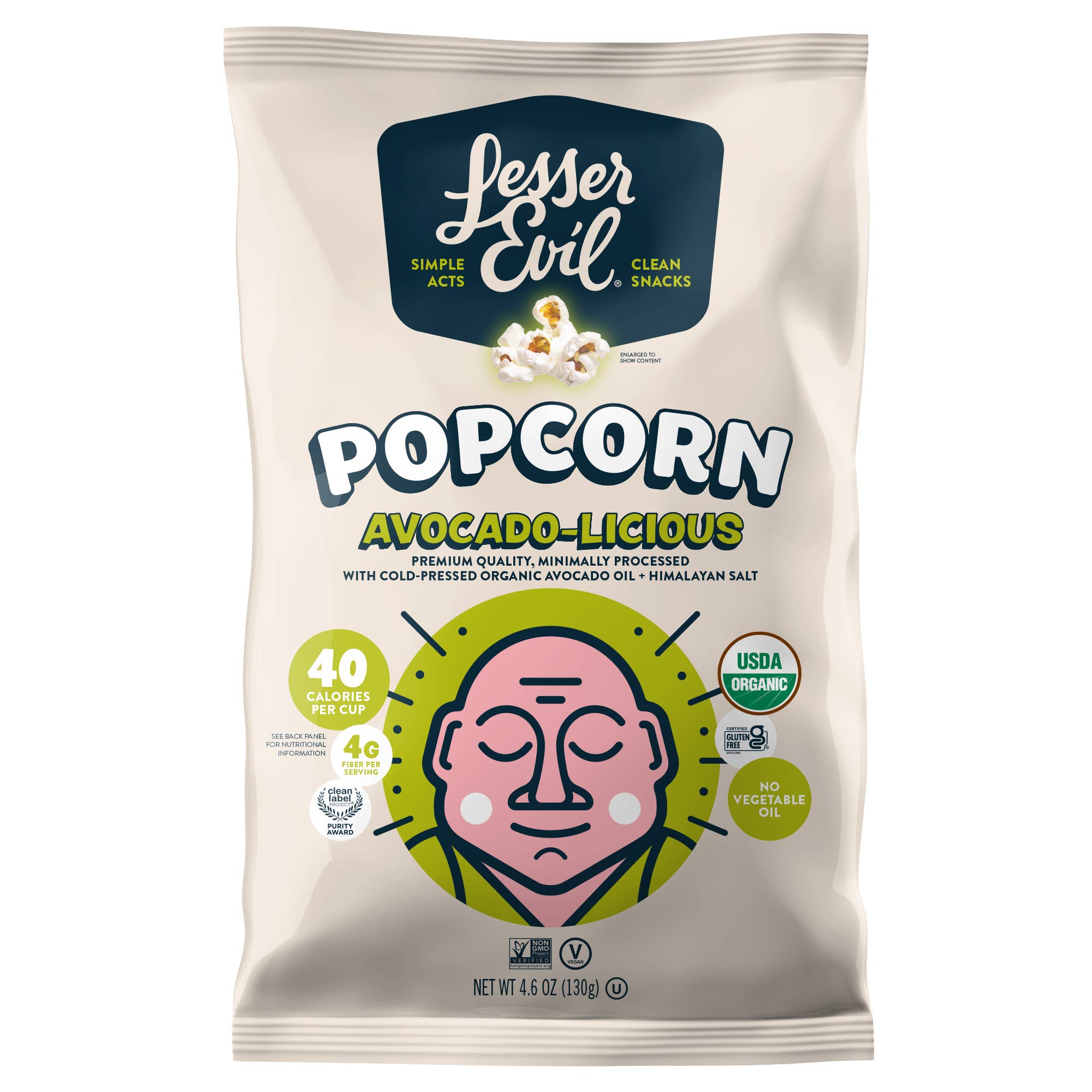 LesserEvil - Organic Popcorn, Avocado-licious 4.6 oz