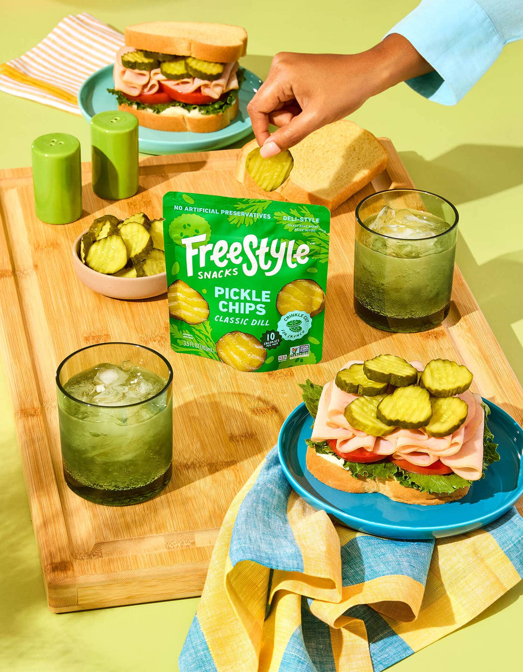 Classic Dill Pickle Chips 3.5oz - Freestyle Snacks