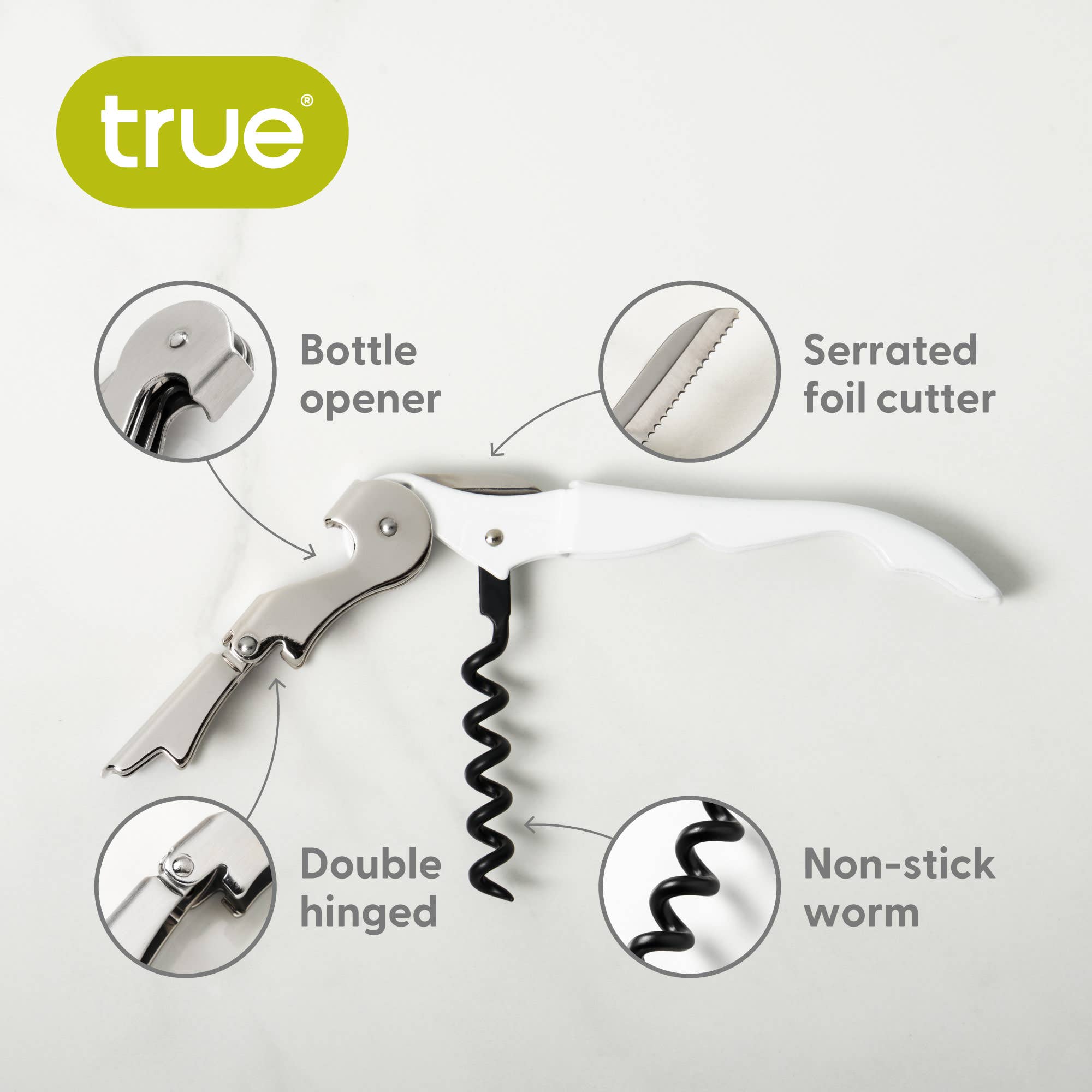 TRUE - Truetap  Double Hinged Corkscrew ASST COLORS