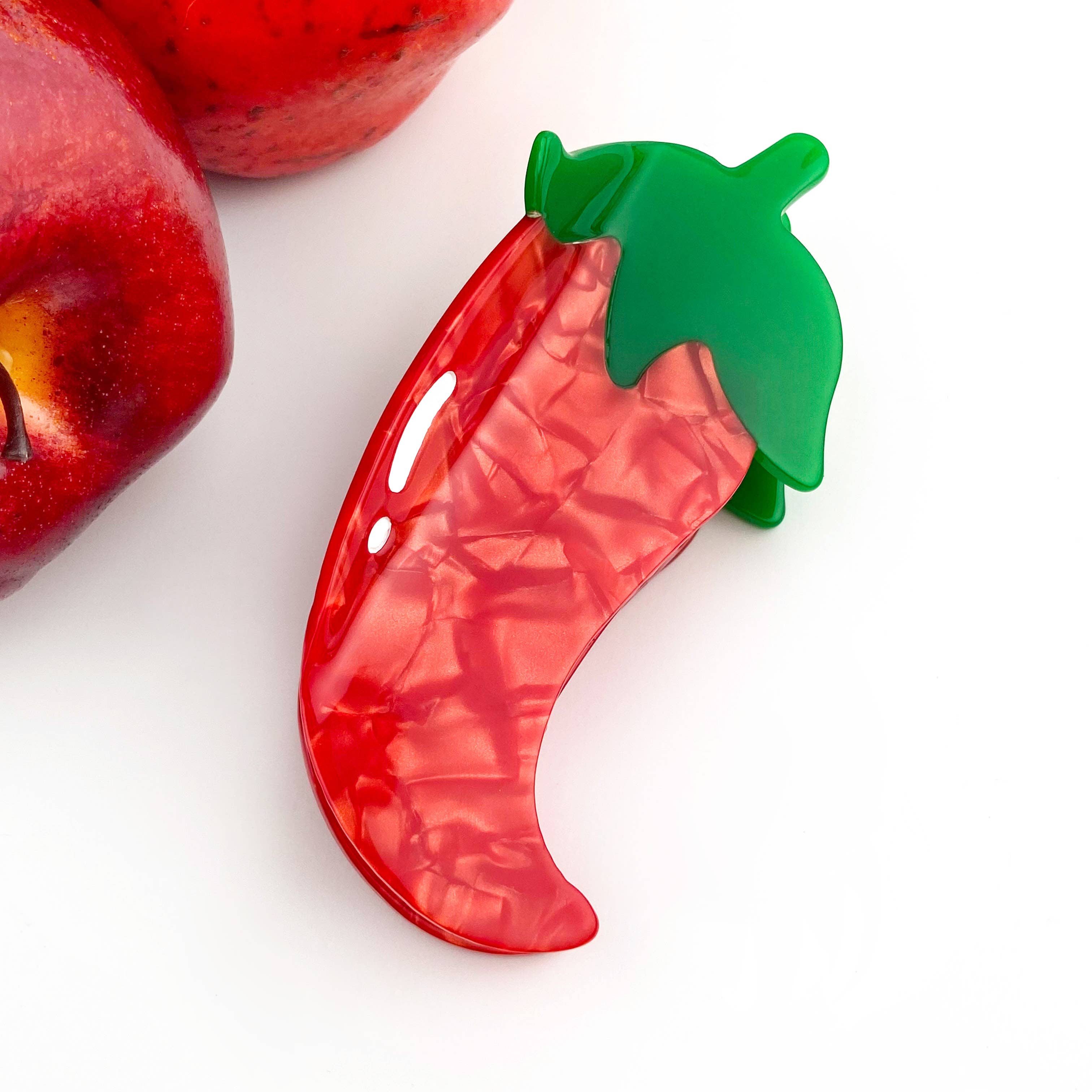 TheDivaSoap - Acetate Chili Hair Clip,Acetate Vegetable Duckbill Clip