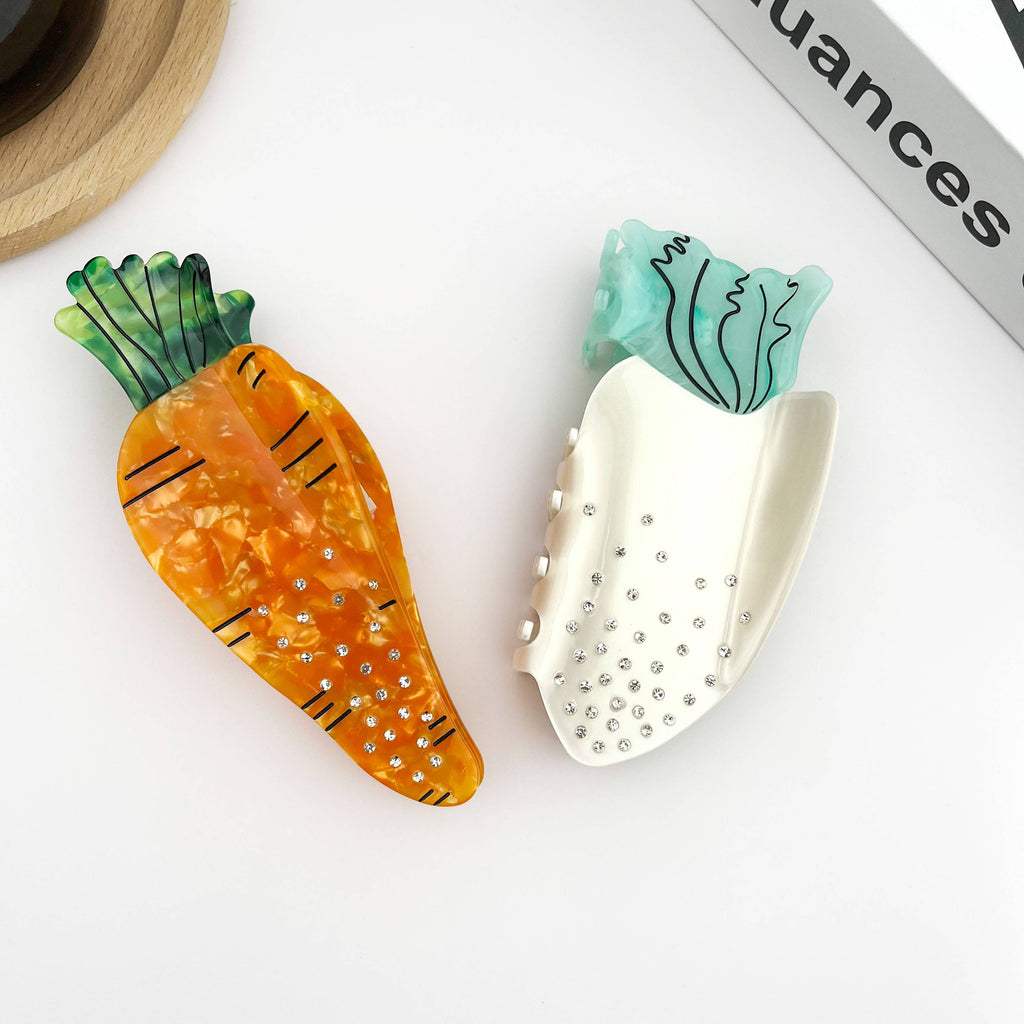 TheDivaSoap - Acetate Radish Hair Claw Clip, Veggie-Inspired Clips