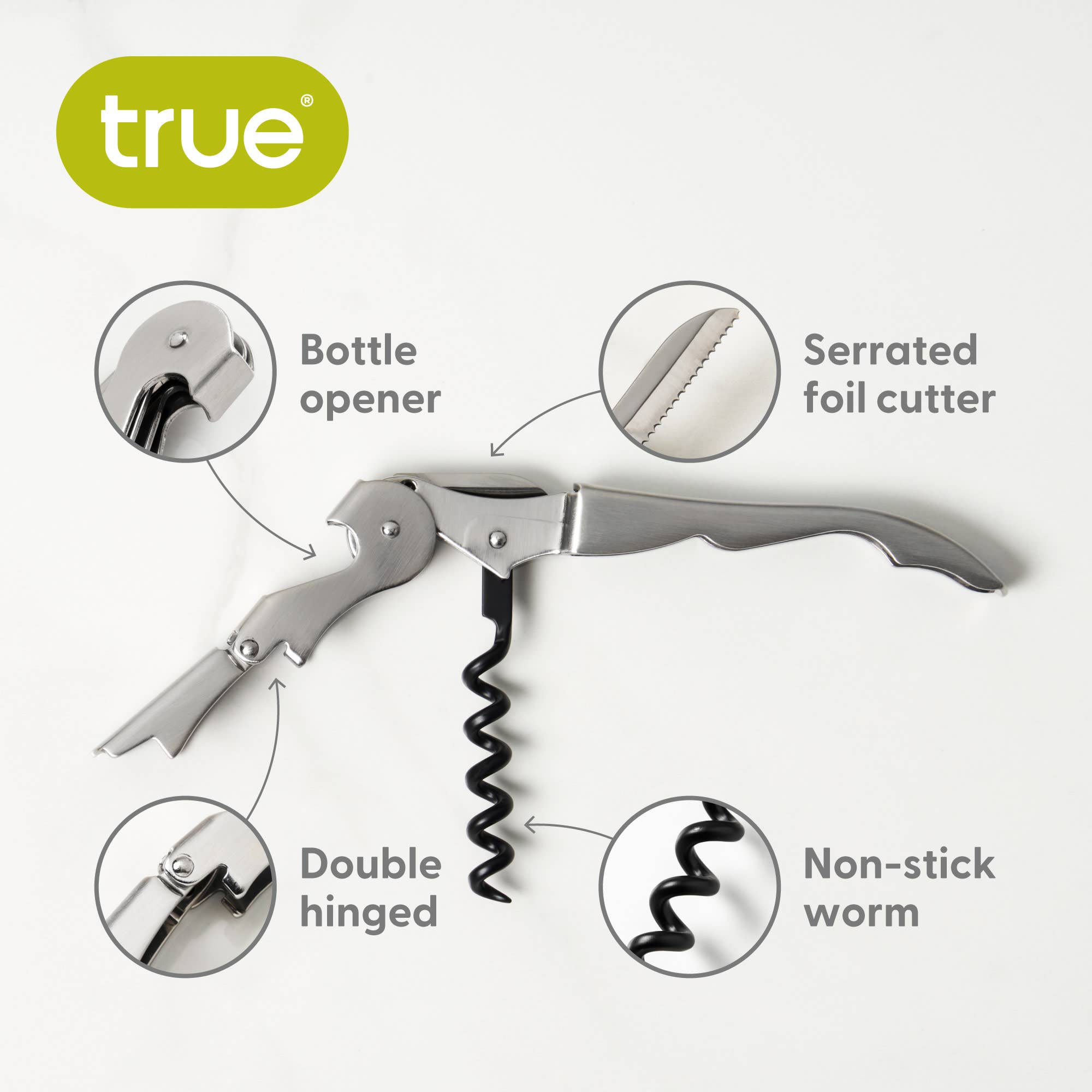 TRUE - Truetap  Double Hinged Corkscrew ASST COLORS