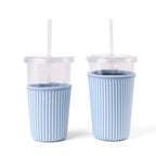 Elyse Breanne Design - Blue Stripes Drink Sleeve, Iced Coffee Sleeve