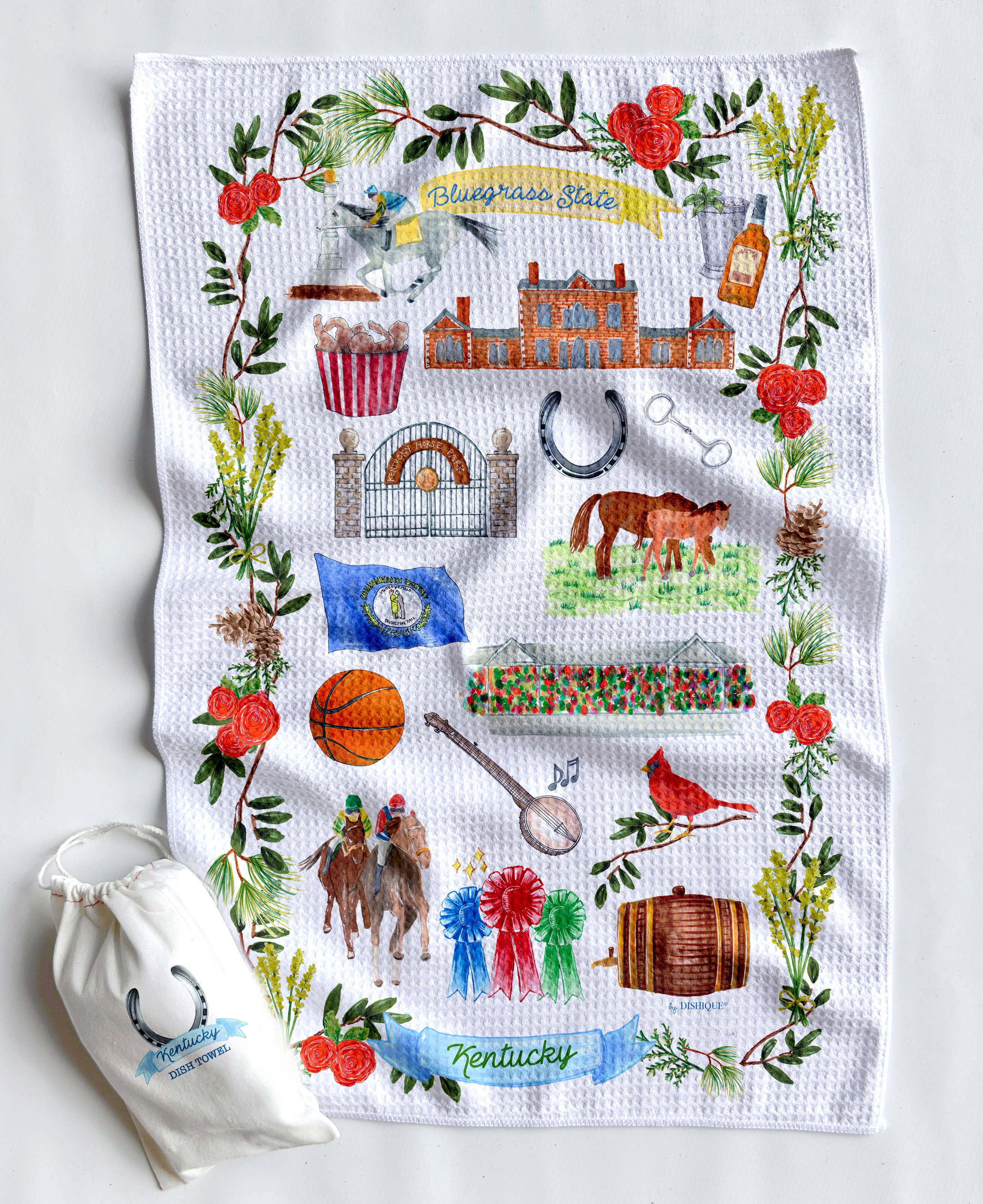 Dishique - Kentucky Icons Artwork Waffle Towel
